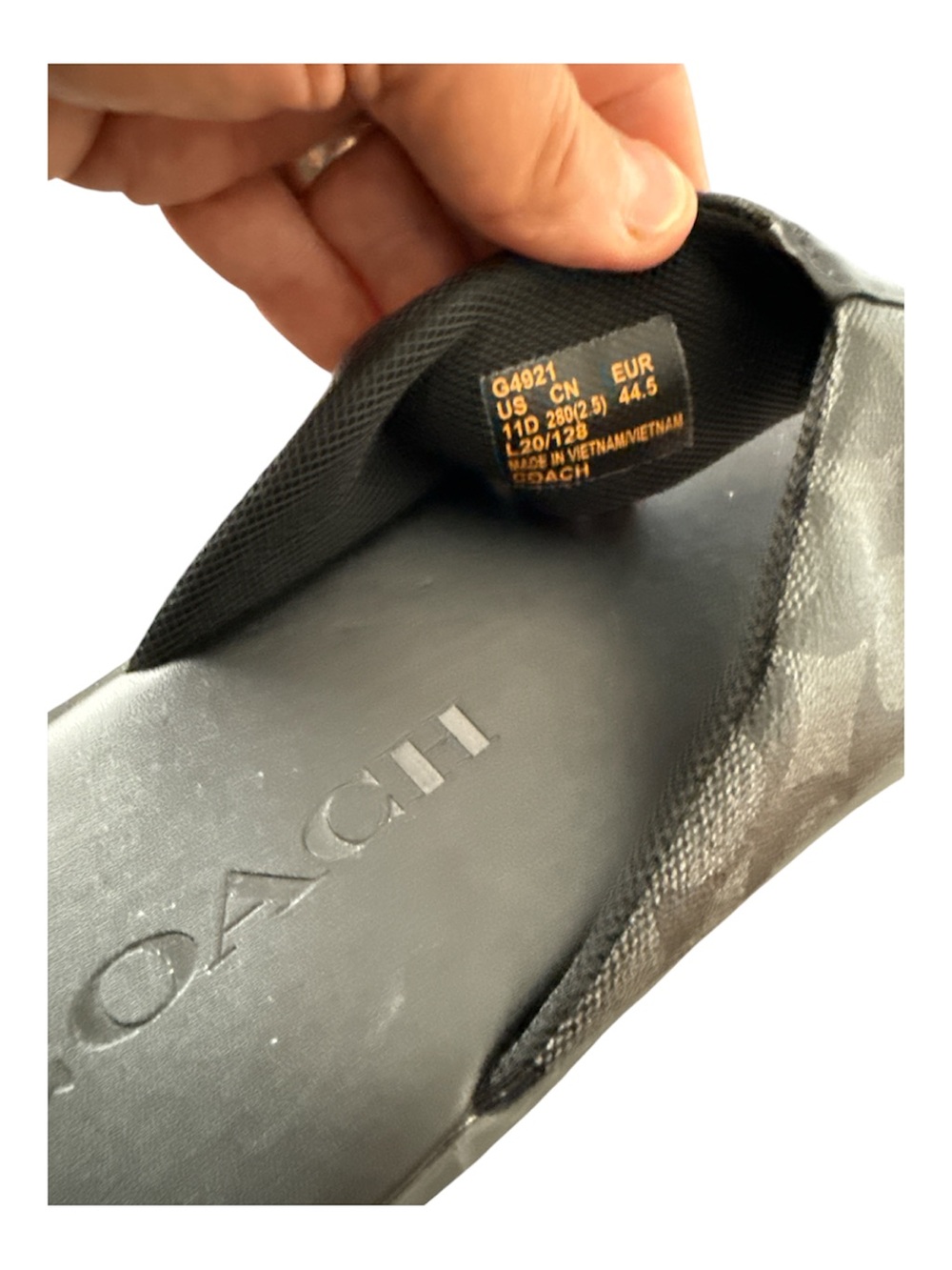 New Coach Men’s Black Signature Flip Flops - Picture 5 of 5
